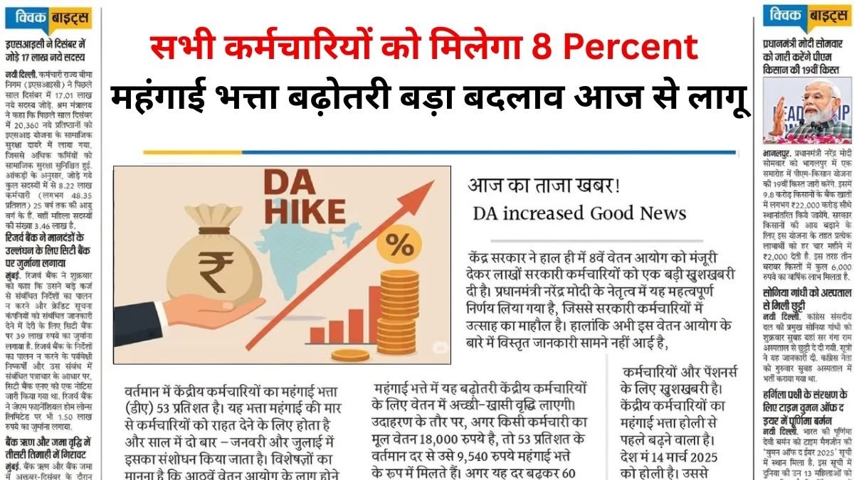 DA Hike Increase News
